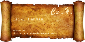 Csiki Hermia névjegykártya